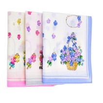 마리끌레르 고급 면 남성 여성 손수건-꽃바구니