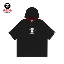 남자반팔티 Aape남성복 봄여름 스퀘어백 레터프린팅 보색 카모 패치워크 후드 짧은소매 T셔츠 0487XXE