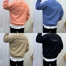 남녀공용 오버핏 기모 어나더 타월패치 겨울 데일리 맨투맨 4COLOR