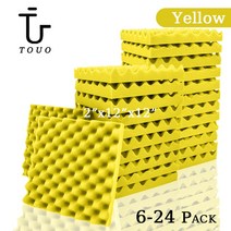 방음부스 TOUO 어쿠스틱 폼 스펀지 패널 천장 6 개 1224, 26.Yellow  Medium Density12 Pc
