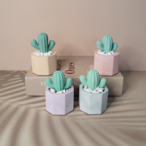 선인장 화분 실내 석고방향제 디퓨저 리필오일 5ml scent 집들이 퇴사 선물, 엠버, 핑크