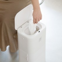 기저귀 쓰레기통 휴지통 냄새차단 16리터 화장실 카페, 탈취패치3개