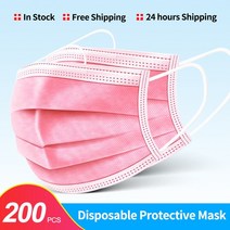 10-200피스 일회용 입 마스크 3 레이어 Earloop Meltblown 헝겊 비 짠 얼굴 보호 마스카라
