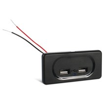 캠핑카 카라반 RV 부품 용품 듀얼 usb 충전기 소켓 어댑터 전원 콘센트 3.1a for car boat 해양 트럭 atv mobile 1224v usb phone, 검은 색