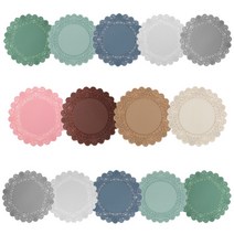 [국산] 4P 플라워 레이스 실리콘 티코스터 컵받침 소+중+대 10cm 12cm 14cm, 4개, 중(12cm), 마린블루