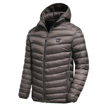 남자 2021 겨울 새로운 따뜻한 USB 난방 양 털 자 켓 Parkas 스마트 서 모스 탯 분리형 후드 온수 방수 자 켓, XXXL CHINA, BROWN