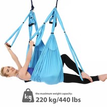 요가 해먹 플라잉 가정용 필라테스토삭스 천장 훈련을위한 바디 빌딩 필라테스 운동 피트니스 슈트를위한 2.5m x 1.5m 공중 스윙 벨트, 진한 파란색