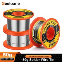 용접용품 납땜 인두기 50g 솔더 와이어 주석 6040 로진 코어 주석 납땜 용접 릴, 50g 0.8mm