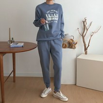 루시 양기모 레터링 조거 트레이닝 상하세트