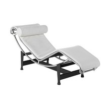 Cassina LC4 까시나 낮잠 디자이너 라운지 럭셔리 레저 르코르뷔지에 발코니 소파 시간 안락 의자 체어 홈, A.화이트-PU가죽