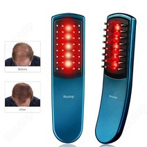 Routop 두피 마사지빗 모발 케어 레이저 홈관리 USB충전식, 블루, Routop-4122