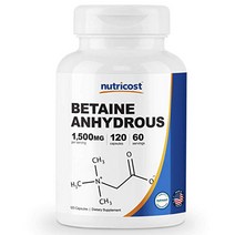 뉴트리코스트 베타인 Anhydrous 캡슐 120캡슐 1서빙 1 500mg 60회분 Betaine Anhydrous Capsules [120 CAPS]