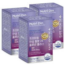 뉴트리딘 프리미엄 안심 철분 25 솔루션 플러스 3개입, 60정, 3개