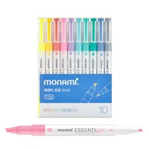 모나미 에센티 트윈 형광펜 10색, 혼합색상, 1개