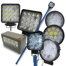(IP68)수중 해루질 충전식 서치라이트, 각도없음, 사각형, 80W 5D (5W칩)