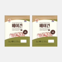 베이컨 뭉치 업소용식자재 대용량베이컨 사조오양 1kg X 2개, 기본 상품+아이스팩 1개