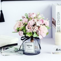 웨딩포 웨딩부케 조화 묶음 라벤더핑크