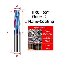HRC55 4 플루트 합금 텅스텐 스틸 밀링 카바이드 엔드 밀 커터 커팅 도구 CNC 기계 코팅 플랫, d9xD10x75L, 1Pc HRC45 2F