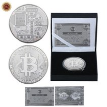 비트코인 기념주화 은화 금화 희귀동전 동전 수집품 bitcoin 품질 블랙 박스 동전 홀더 복사 골드 도금 컬렉션 동전 비트 동전 생일 크리스마스 선물, 스타일 4