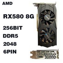 AMD-RX 580 8gb 비디오 카드 2048SP GDDR5 256Bit 6 핀/8 핀 Radeon GPU placa de Video RX580 8g 게임용 그래픽, [01] RX580 8G-A