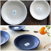 피어몰 이천도자기 조이엘로 베이직 원형 찬기 도자기 접시 그릇 플레이트 플레이팅, 중(13.5cm), 네이비