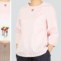 다흰2632 꽃 블라우스 슬라브면 3색상 생활한복 개량