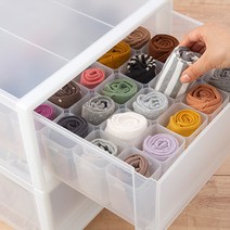 반투명 플라스틱 칸칸이 양말 속옷 정리함 3칸/4칸, S-4개
