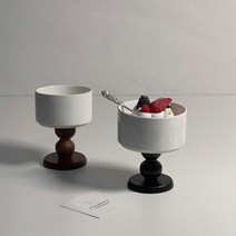 모던 세라믹 무드 고블렛 컵 잔, 블랙소