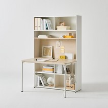 한샘 티오 책상세트 일반형 5단 120cm(컬러 택1), 색상:내추럴오크/그레이(B)