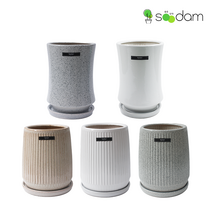 수담화분 도자기 대형 중형 베란다 거실 인테리어 몬스테라 화분, 컨벡스빗살중형-아이보리