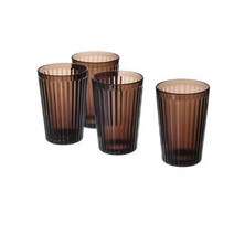 이케아 바르다겐 브라운 유리컵 물컵 4p, 4개