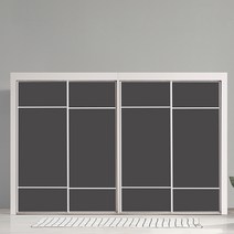 대도갤러리 키높이 클래시 12자 슬라이딩옷장, 10) 그레이(무광)2개+은경2개