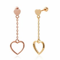 14K GOLD PIN 로즈골드 피어싱 하트어택 2종 택1