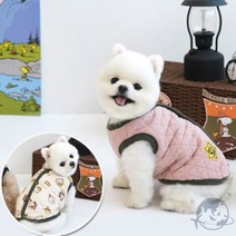 VEDANA 양면베스트 핑크 애완견겨울옷, M