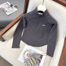 가을 반집업 하이넥 긴팔 티셔츠 슬림핏 허리 조이는 스윗 쿨 레깅스 탑