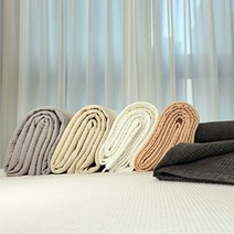보송보송 60수 아사면 면 줄 누빔 워싱 피그먼트 스프레드, 베이지