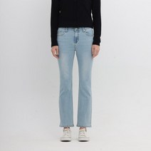 23SS 여성 오바인밴드 스톤 솔트워싱 슬림 부츠컷 데님 AN1DNE264