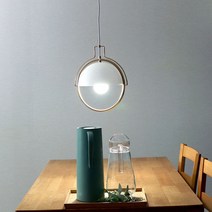 하이바이 1등 식탁 펜던트조명, 화이트, LED 볼전구 12W 전구색