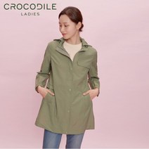 [크로커다일레이디] 후드 로고 프린트 사파리 야상 점퍼_CLBMJP203