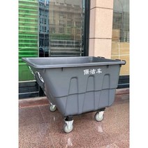 대형쓰레기통 학교휴지통 산업용 옥외 목재쓰레기통, 그레이 400L