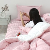 열두달룸 밀크 고밀도 60수 순면 여름 간절기 차렵이불