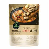 CJ더마켓 간편식 즉석식품 국레시피 탑티어 비비고 시래기 감자탕 국 탕 찌개 밀키트 460G, 4개