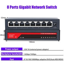 와이파이 네트워크 네트워킹 KuWFi 기가비트 스위치 100/1000Mbps 5/8/10 포트 RJ45 LAN 허브 데스크탑 고속 이더넷 사무실 기숙사 가정용, [02] 8 Ports Gigabit, 02 8 Ports Gigabit
