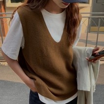 이유무무 여성 사계절 브이넥 니트 조끼 NQ-040