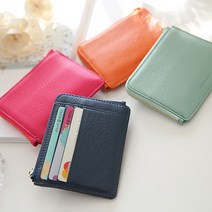 sioncompan로렐 소가죽 카드 반지갑 심플 여성 여자 여성용 예쁜 지퍼--SC