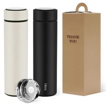 [선물박스포함] 한스 데이지 차우리는 차망 이중진공 304 스텐 텀블러 450ml 밀폐 보온보냉텀블러 진공 차량용텀블러, 블랙+선물박스 동봉