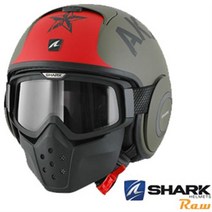 샤크 오픈페이스 오토바이 헬멧 드락 반모 하프페이스 헬멧 RAW GRK, S