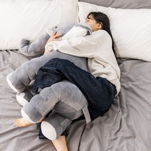 바디필로우 애착 코끼리 모찌 인형 몰캉 포근 소파 쿠션 80cm, 코끼리 그레이 (80cm)