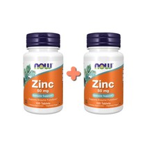 [2통] 나우푸드 NOW Foods 아연 50mg 100정 글루콘산 아연 405mg, 2개