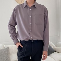 셀러허브 패션 남자 여자 가을 커플 하객룩 루즈핏 무지 셔츠_SH0244